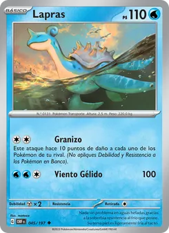 Carta Lapras de la expansión Llamas Obsidianas, número 045/197