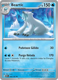 Carta Beartic de la expansión Llamas Obsidianas, número 054/197