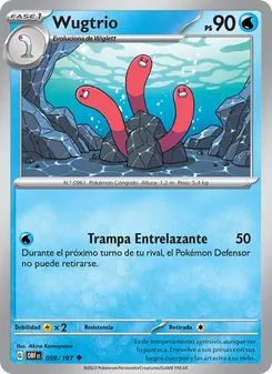 Carta Wugtrio de la expansión Llamas Obsidianas, número 059/197