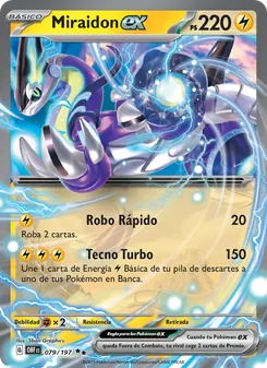 Carta Miraidon ex de la expansión Llamas Obsidianas, número 079/197