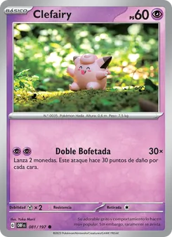 Carta Clefairy de la expansión Llamas Obsidianas, número 081/197