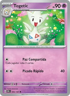 Carta Togetic de la expansión Llamas Obsidianas, número 084/197