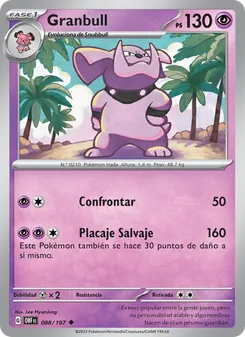 Carta Granbull de la expansión Llamas Obsidianas, número 088/197