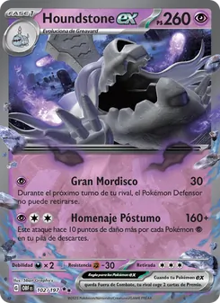 Carta Houndstone ex de la expansión Llamas Obsidianas, número 102/197