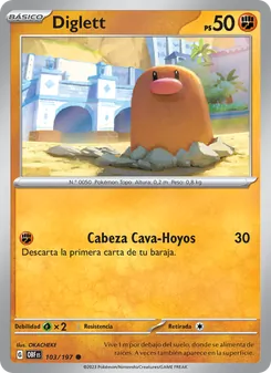 Carta Diglett de la expansión Llamas Obsidianas, número 103/197