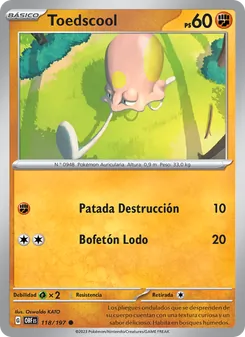 Carta Toedscool de la expansión Llamas Obsidianas, número 118/197