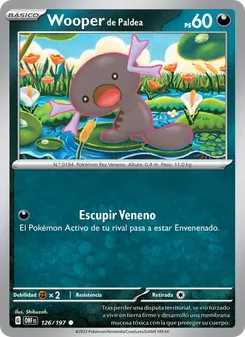 Carta Wooper de Paldea de la expansión Llamas Obsidianas, número 126/197
