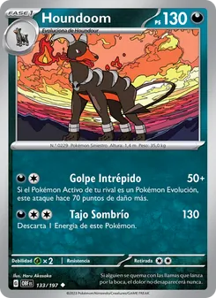 Carta Houndoom de la expansión Llamas Obsidianas, número 133/197