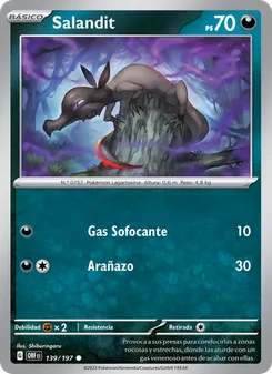 Carta Salandit de la expansión Llamas Obsidianas, número 139/197