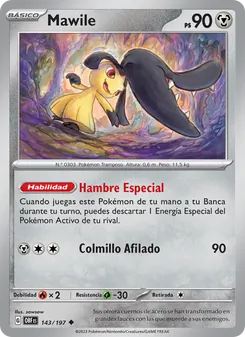 Carta Mawile de la expansión Llamas Obsidianas, número 143/197