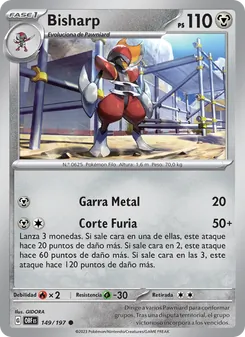 Carta Bisharp de la expansión Llamas Obsidianas, número 149/197