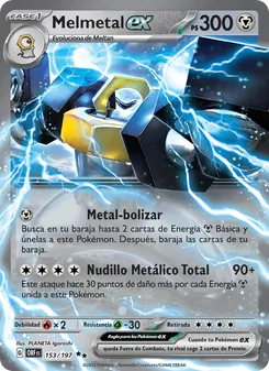 Carta Melmetal ex de la expansión Llamas Obsidianas, número 153/197