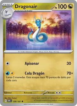 Carta Dragonair de la expansión Llamas Obsidianas, número 158/197