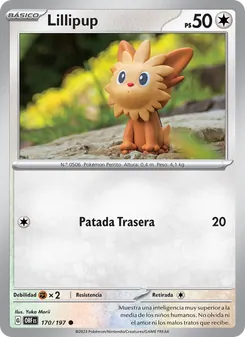 Carta Lillipup de la expansión Llamas Obsidianas, número 170/197