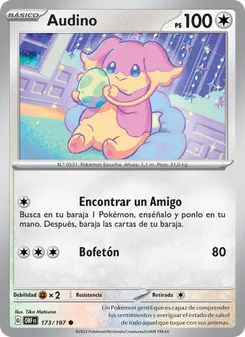 Carta Audino de la expansión Llamas Obsidianas, número 173/197