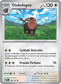 Carta Oinkologne de la expansión Llamas Obsidianas, número 184/197