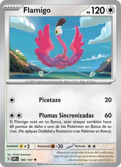 Carta Flamigo de la expansión Llamas Obsidianas, número 185/197