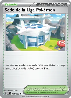 Carta Sede de la Liga Pokémon de la expansión Llamas Obsidianas, número 192/197
