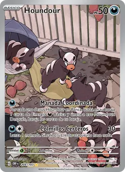 Carta Houndour de la expansión Llamas Obsidianas, número 204/197