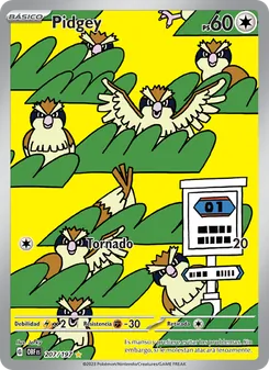 Carta Pidgey de la expansión Llamas Obsidianas, número 207/197