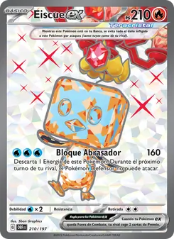 Carta Eiscue ex de la expansión Llamas Obsidianas, número 210/197
