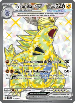 Carta Tyranitar ex de la expansión Llamas Obsidianas, número 211/197
