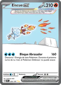 Carta Eiscue ex de la expansión Llamas Obsidianas, número 222/197