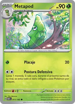Carta Metapod de la expansión 151, número 011/165