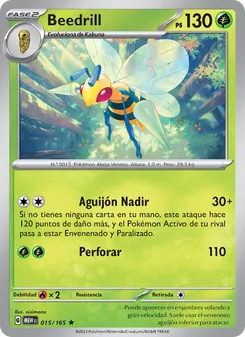 Carta Beedrill de la expansión 151, número 015/165