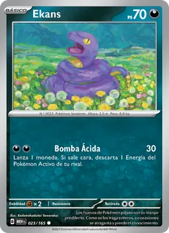 Carta Ekans de la expansión 151, número 023/165