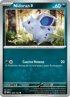 Carta Nidoran♀ de la expansión 151, número 029/165