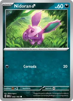 Carta Nidoran♂ de la expansión 151, número 032/165
