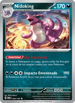 Carta Nidoking de la expansión 151, número 034/165