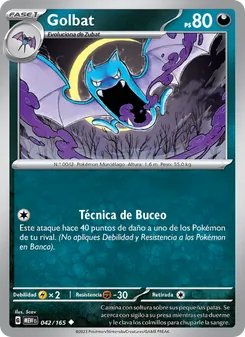 Carta Golbat de la expansión 151, número 042/165