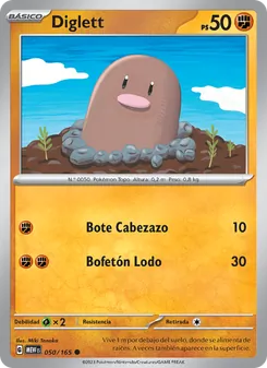 Carta Diglett de la expansión 151, número 050/165