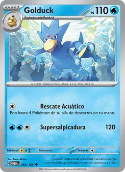 Carta Golduck de la expansión 151, número 055/165