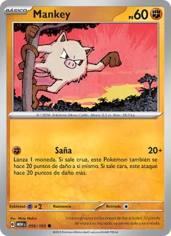 Carta Mankey de la expansión 151, número 056/165