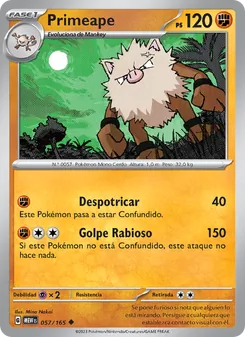Carta Primeape de la expansión 151, número 057/165