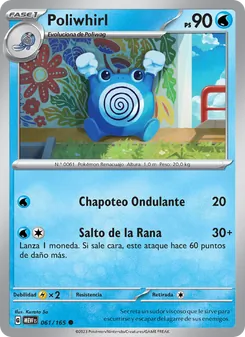 Carta Poliwhirl de la expansión 151, número 061/165