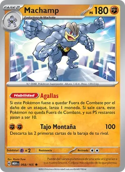 Carta Machamp de la expansión 151, número 068/165