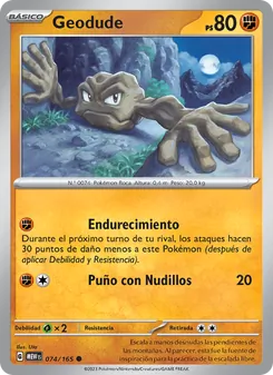 Carta Geodude de la expansión 151, número 074/165