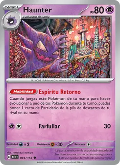 Carta Haunter de la expansión 151, número 093/165