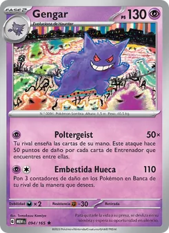 Carta Gengar de la expansión 151, número 094/165