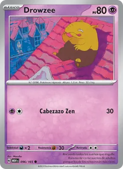 Carta Drowzee de la expansión 151, número 096/165