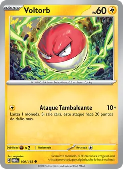 Carta Voltorb de la expansión 151, número 100/165