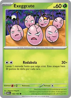 Carta Exeggcute de la expansión 151, número 102/165