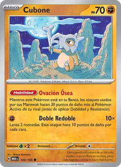 Carta Cubone de la expansión 151, número 104/165