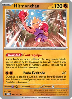 Carta Hitmonchan de la expansión 151, número 107/165