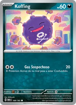 Carta Koffing de la expansión 151, número 109/165