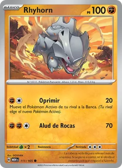 Carta Rhyhorn de la expansión 151, número 111/165